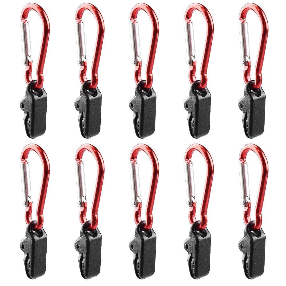 20Pcs Tarp Awning Clamp Clips Tent Snaps Hangers Camping Tent Tighten Lock Grip Clamp with Carabiner for Outdoor Camping Farming Garden