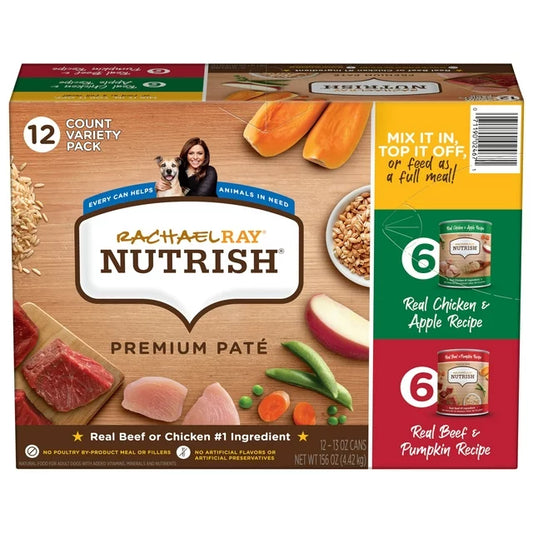 Rachael Ray Nutrish Premium Wet Dog Food Variety Pack, 6 Count, 13 oz. Cans