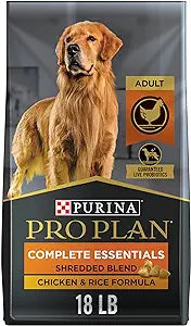 Purina Pro Plan High Protein Dog Food With Probiotics for Dogs, Shredded Blend Chicken & Rice Formula - 18 lb. Bag