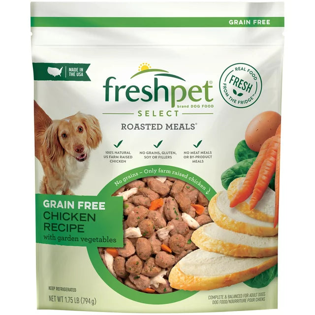 Freshpet® Select Roasted Meals® Grain Free Chicken Recipe with Garden Vegetables 1.75 lb Pouch