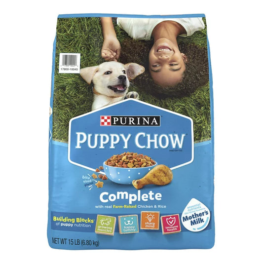 Purina Puppy Chow High Protein Dry Puppy Food, Complete With Real Chicken, 15 lb. Bag