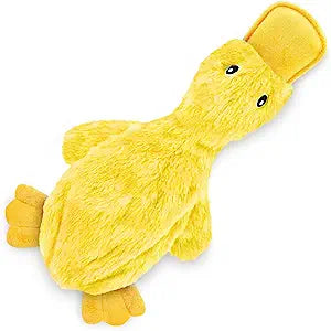 Best Pet Supplies Crinkle Dog Toy for Small, Medium, and Large Breeds, Cute No Stuffing Duck with Soft Squeaker, Fun for Indoor Puppies