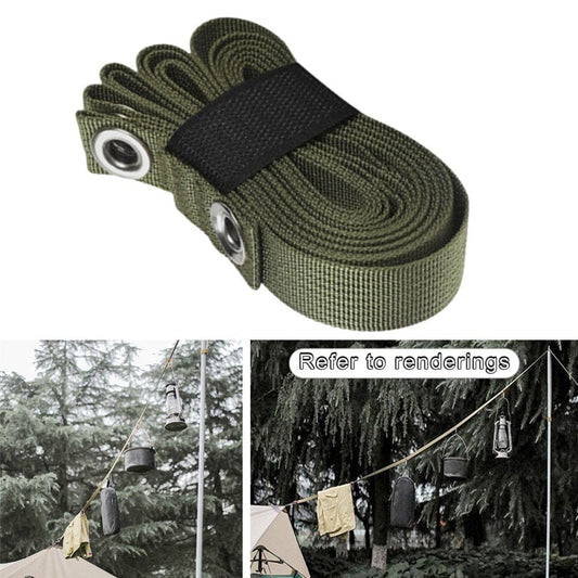 350Cm Camping Lanyard Outdoor Durable Tent Lanyard Organizer Travel Hanger Heavy Green