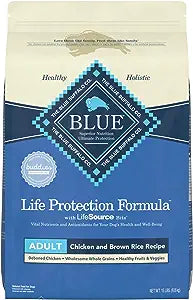 Blue Buffalo Life Protection Formula Natural Adult Dry Dog Food, Chicken and Brown Rice 15-lb