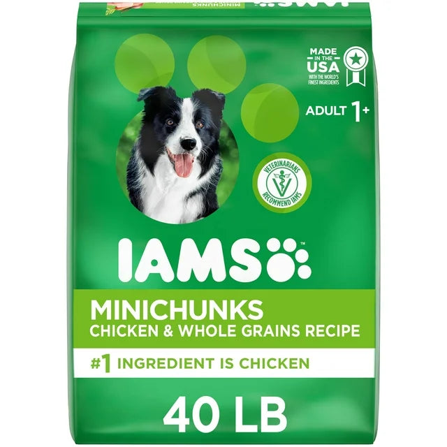 IAMS Proactive Health Minichunks Chicken and Whole Grain Recipe Dry Dog Food, 40 lb Bag