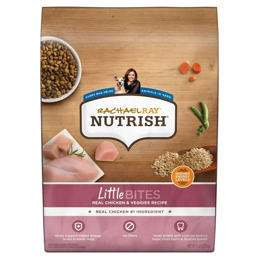Rachael Ray Nutrish Little Bites Small Breed Dry Dog Food, Real Chicken & Veggies Recipe, 6 lb. Bag