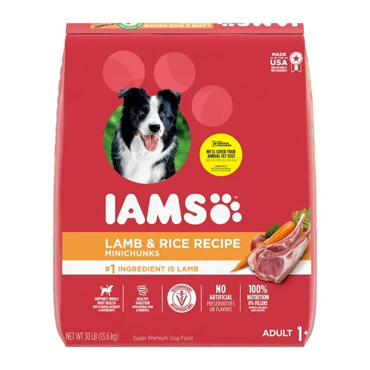 IAMS Proactive Health Minichunks Lamb and Rice Recipe Dry Dog Food, 30 lb Bag