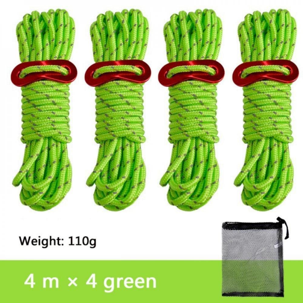 4Pcs Multifunction Camping Tent Rope Tent Accessories Outdoor Sports Camping Hiking 4M Durable Polypropylene Rope