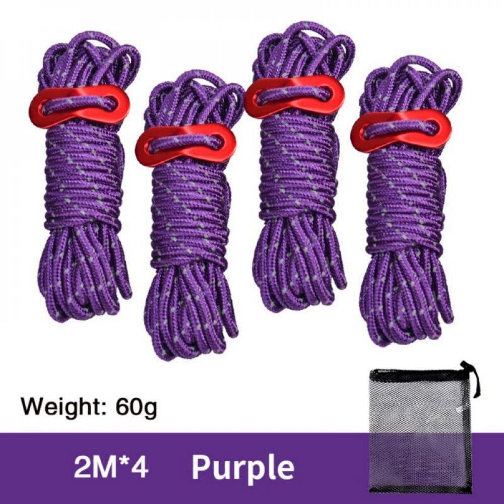 4Pcs Multifunction Tent Rope Tent Accessories Outdoor Sports Camping Hiking 200Cm Durable Polypropylene Rope Blue
