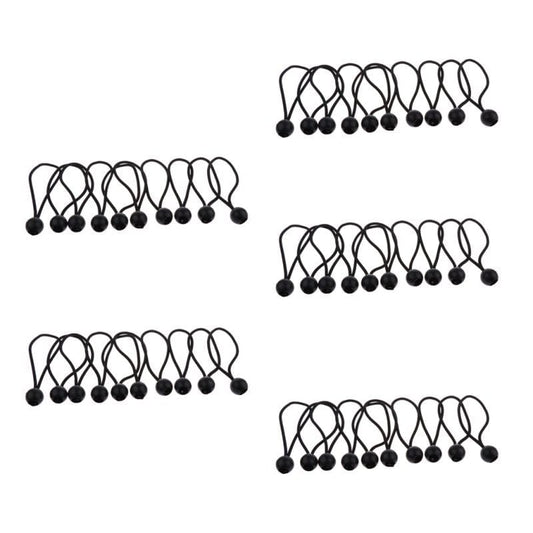 50Pcs 16Cm Ball Bungee Cords Canopy Tarp Tie down Straps Tent Fix Ropes