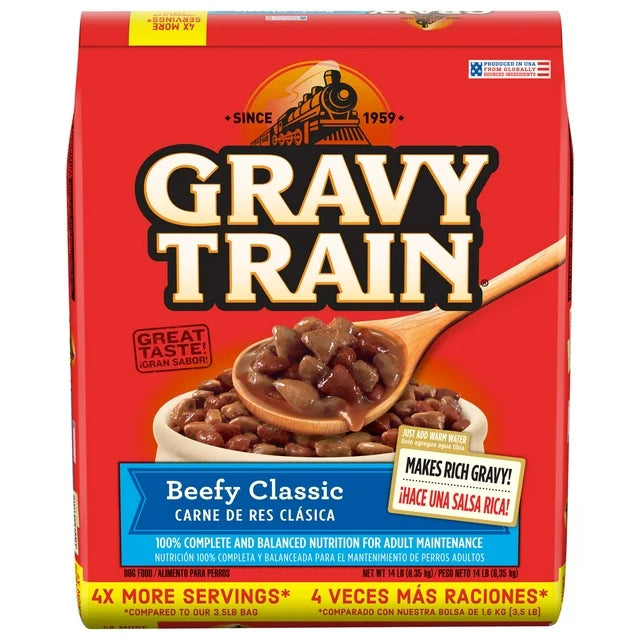 Gravy Train Beefy Classic Dry Dog Food, 14 Lb. Bag