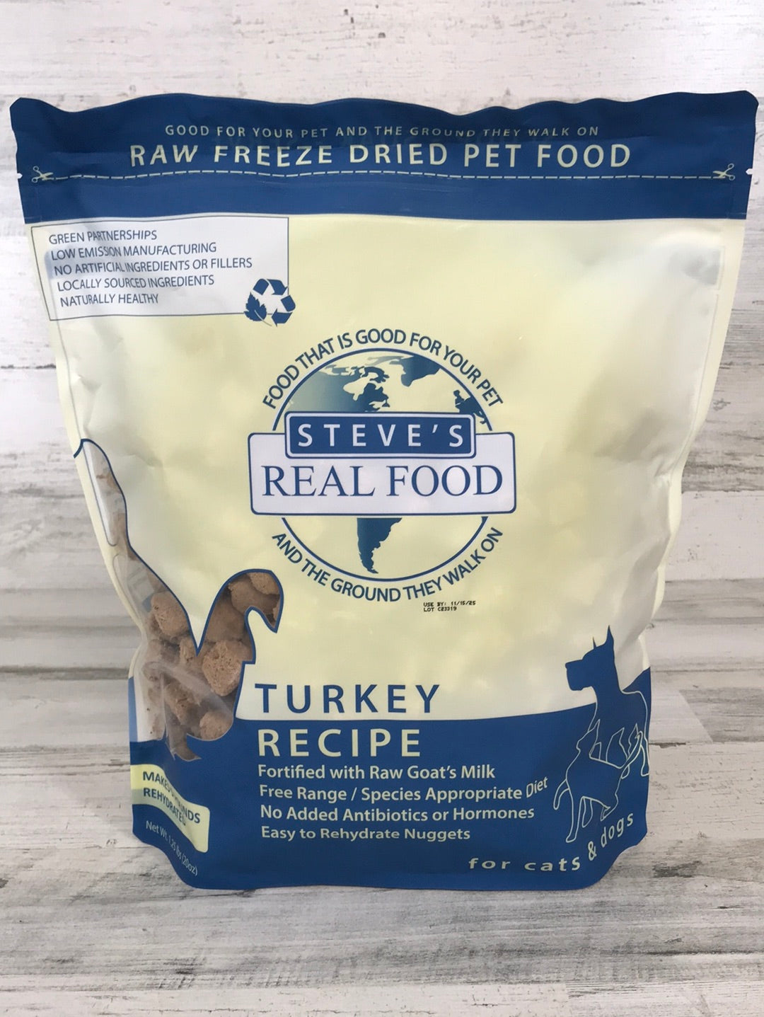 Steve's Real Food Freeze Dried Raw Turkey Dog Food 20oz