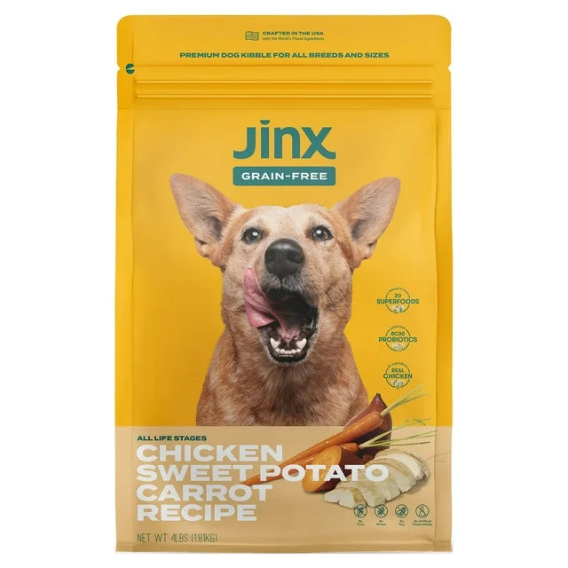 Jinx Chicken, Sweet Potato & Carrot Dry Dog Food, Grain Free, 4 lb. Bag