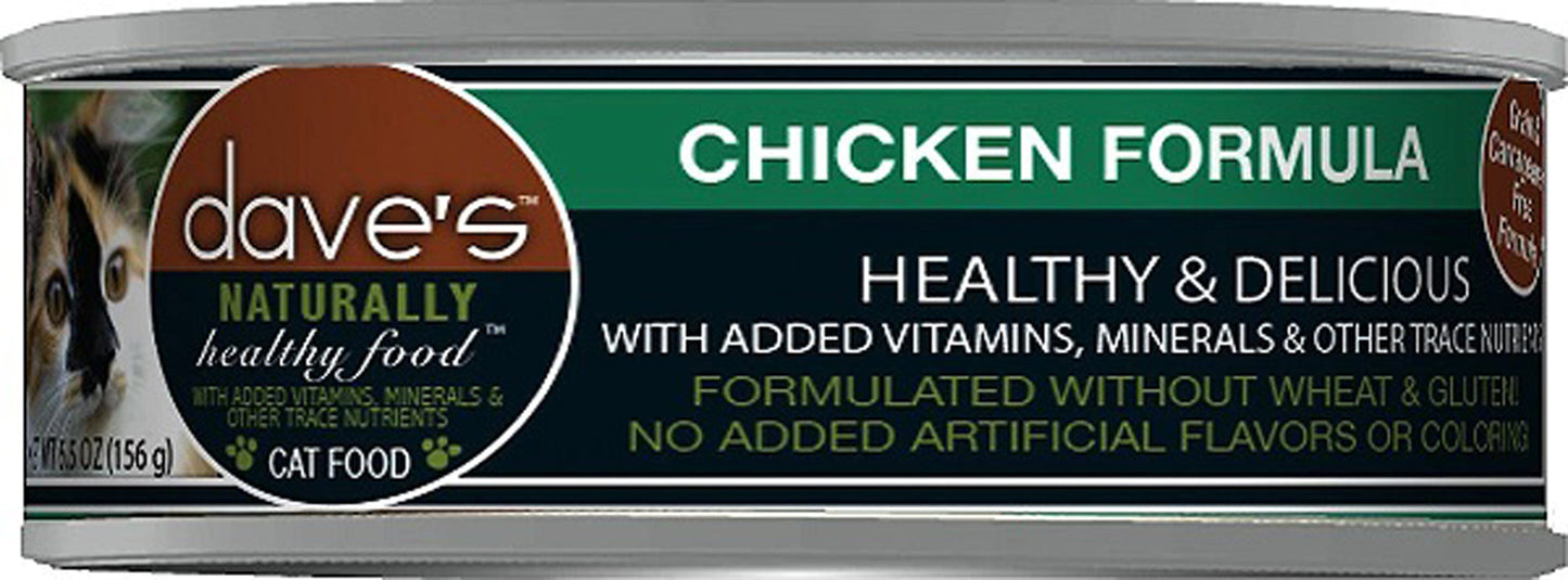 Dave's Pet Food Naturally Healthy Grain Free Chicken Formula 5,5oz, (Case Of 24)