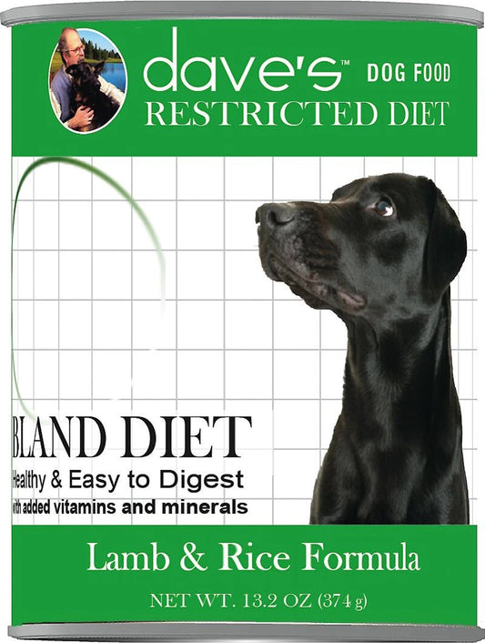 Dave's Cat's Dog Restricted Diet Bland  Lamb And Rice Formula 13oz, (Case Of 12)