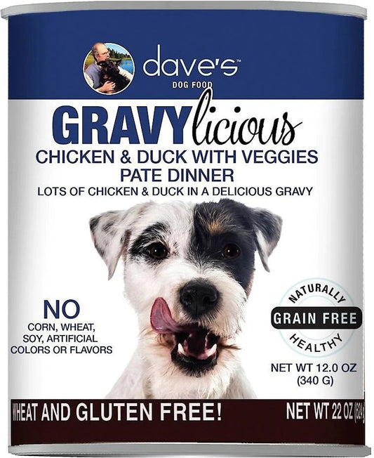 Dave's Cat's Dog Grain Free Gravylicious Chicken And Duck 12oz, (Case Of 12)