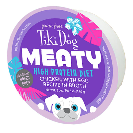 Tiki Pets Dog Mighty Chicken Egg 3 oz,(Case Of 8)