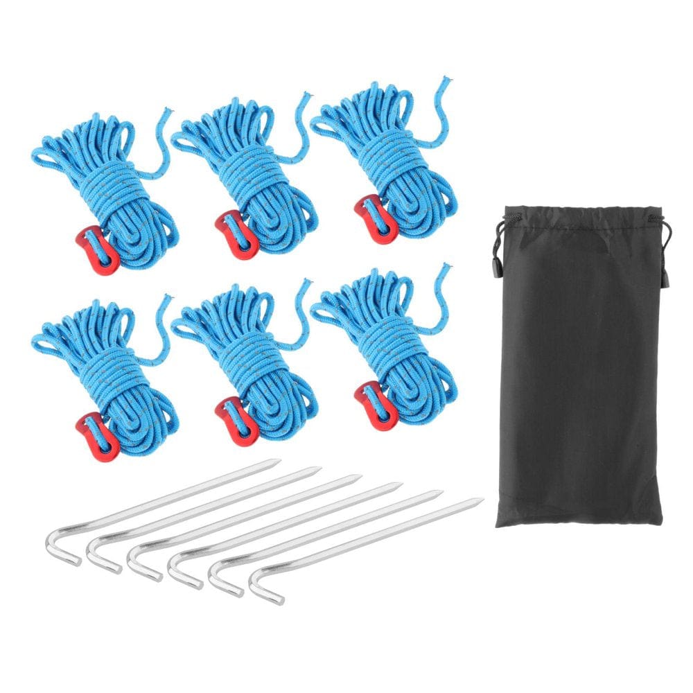 6X Guy Lines Tent Cord with 2 Holes Tensioner for Backpacking Tent Tarp Red