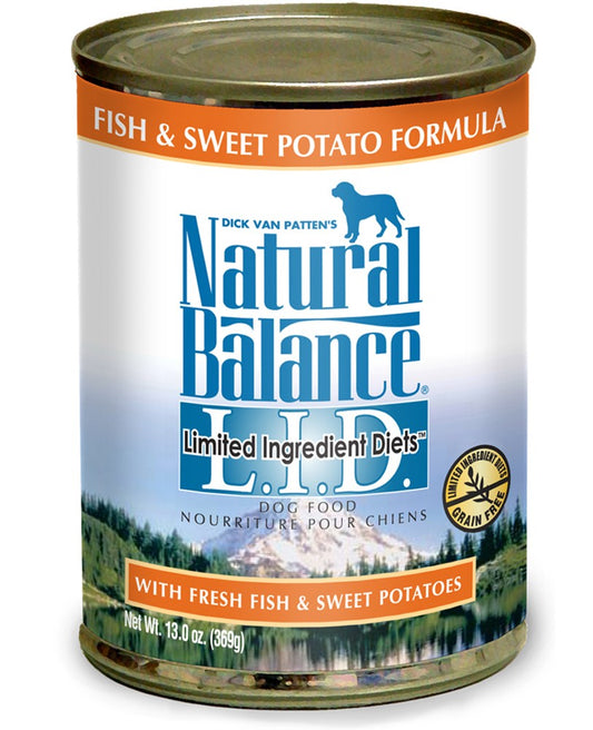 Natural Balance Pet Foods L,I,D, Wet Dog Food Fish & Sweet Potato 12ea/13 oz