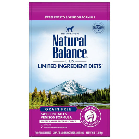 Natural Balance Pet Foods L,I,D, Adult Dry Dog Food Sweet Potato & Venison 1ea/4 lb