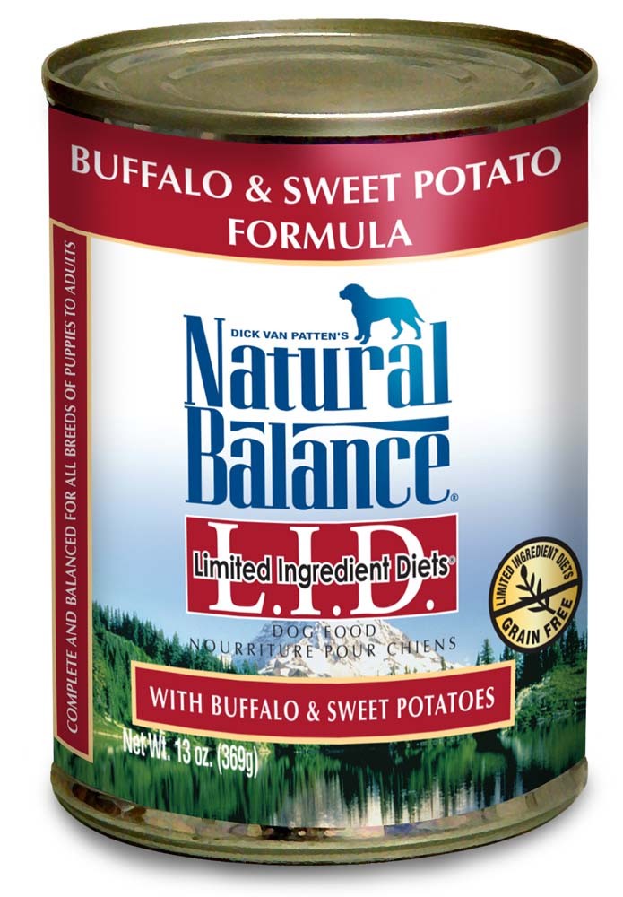 Natural Balance Pet Foods L,I,D, Wet Dog Food Buffalo & Sweet Potatoes 12ea/13 oz