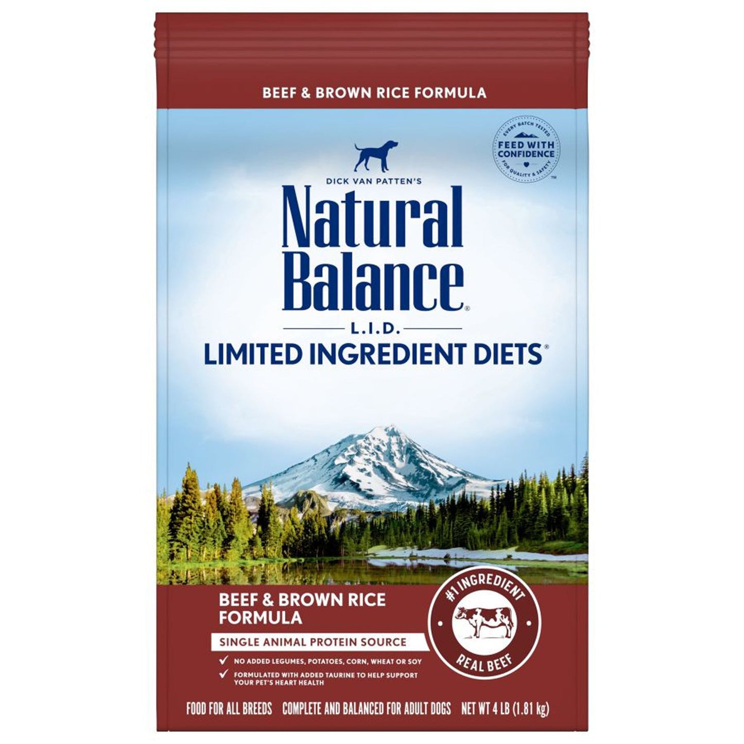 Natural Balance Pet Foods L,I,D, Adult Dry Dog Food Beef & Brown Rice 1ea/4 lb