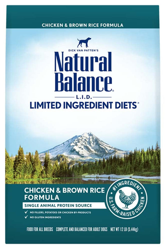 Natural Balance Pet Foods L,I,D, Adult Dry Dog Food Chicken & Brown Rice 1ea/12 lb