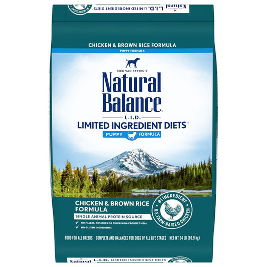 Natural Balance Pet Foods L,I,D, Puppy Dry Dog Food Chicken & Brown Rice 1ea/24 lb