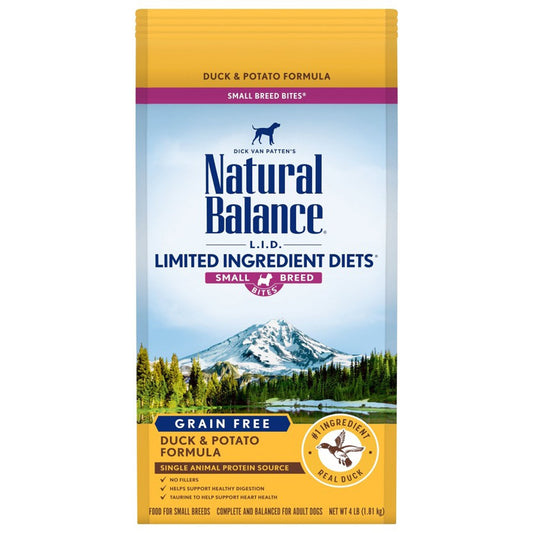 Natural Balance Pet Foods L,I,D, Small Breed Bites Dry Dog Food Duck & Potato 1ea/4 lb