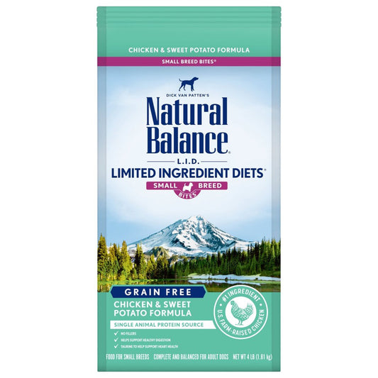 Natural Balance Pet Foods L,I,D, Small Breed Bites Dry Dog Food Chicken & Sweet Potato 1ea/4 lb
