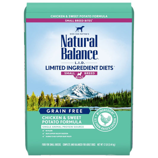 Natural Balance Pet Foods L,I,D, Small Breed Bites Dry Dog Food Chicken & Sweet Potato 1ea/12 lb