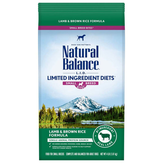 Natural Balance Pet Foods L,I,D, Small Breed Bites Dry Dog Food Lamb & Brown Rice 1ea/4 lb
