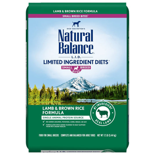 Natural Balance Pet Foods L,I,D, Small Breed Bites Dry Dog Food Lamb & Brown Rice 1ea/12 lb