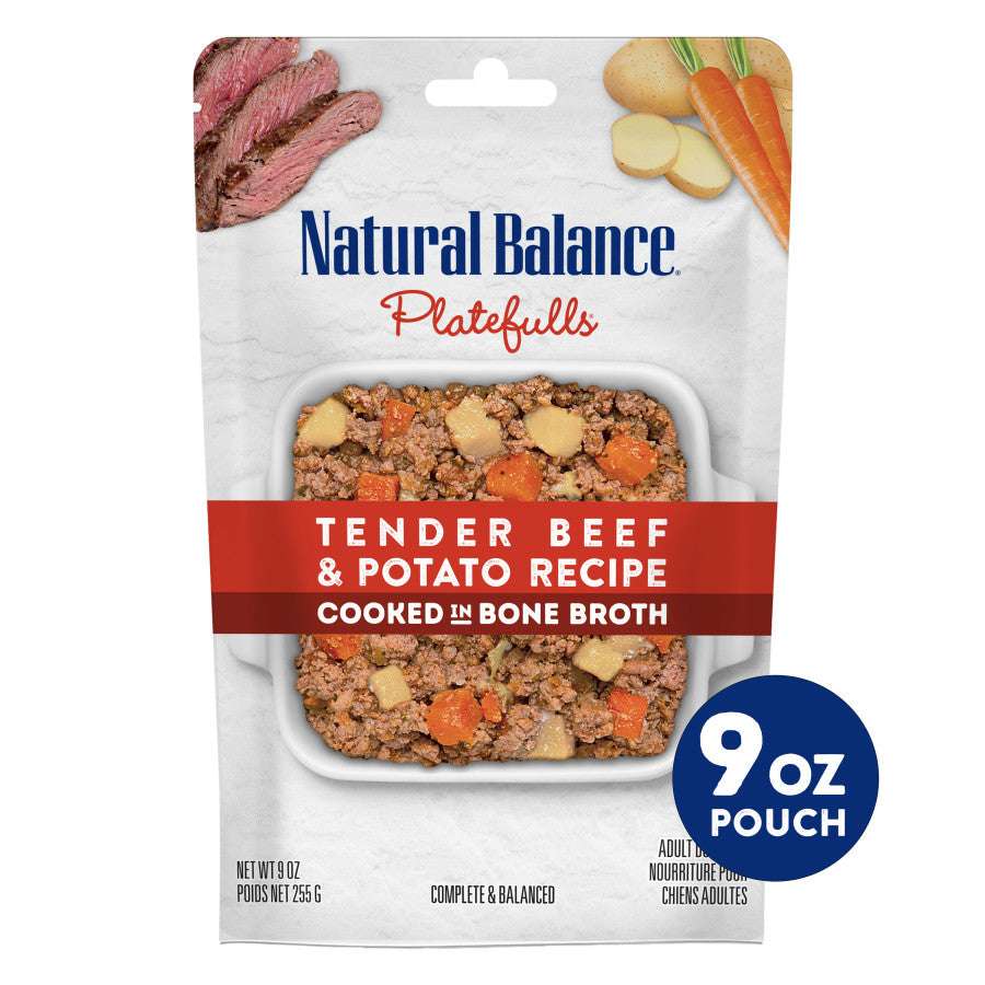 Natural Balance Pet Foods Platefulls Wet Dog Food Tender Beef & Potato Recipe 12ea/9 oz