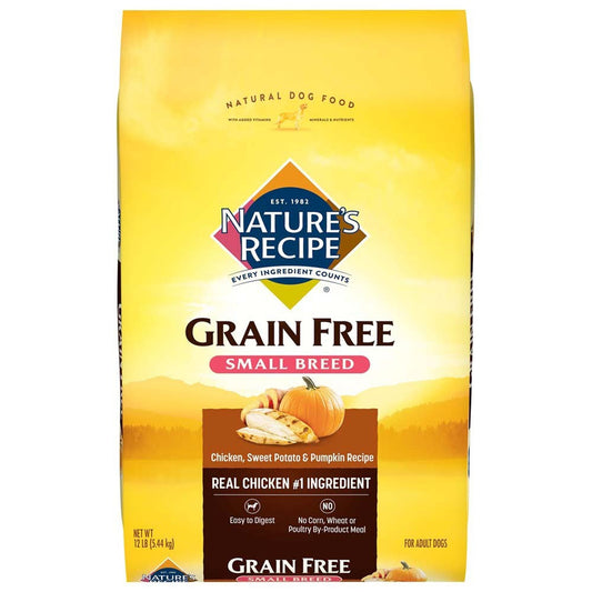 Nature's Recipe Easy to Digest Grain Free Small Breed Dry Dog Food Chicken, Sweet Potato & Pumpkin 1ea/4 lb