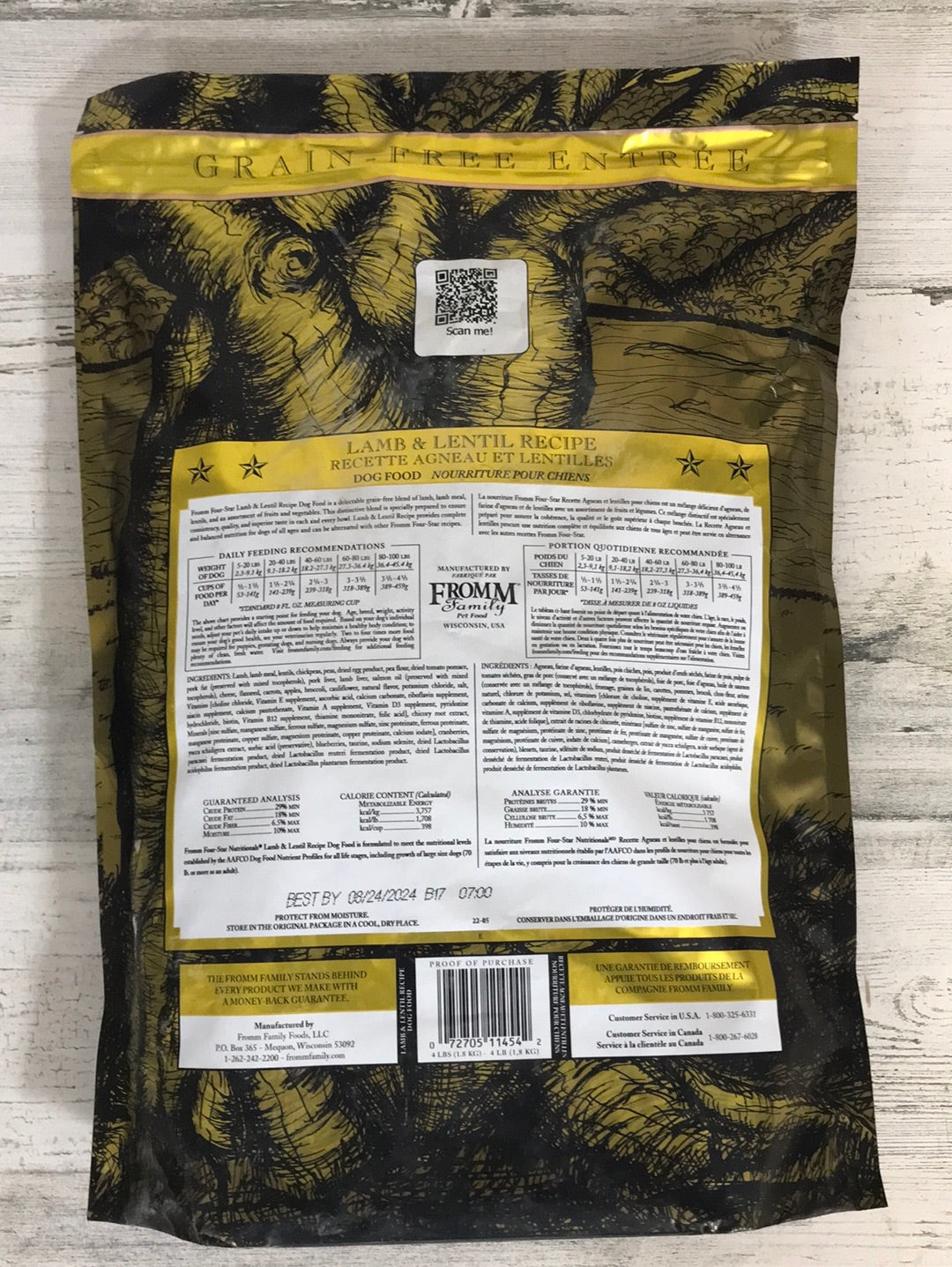Fromm Lamb & Lentil Four Star Grain Free Dry Dog Food