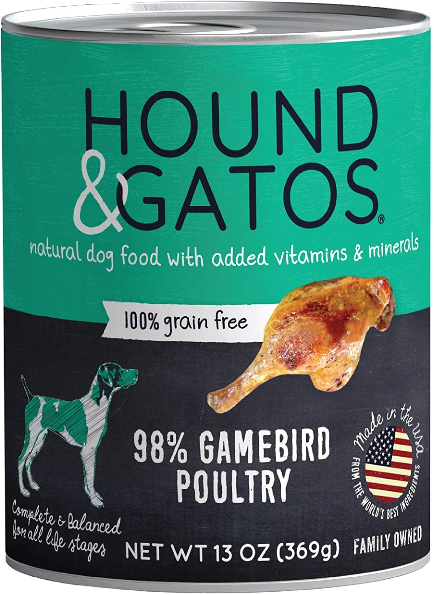 Hound And Gatos Dog Grain Free Gamebird 13oz, (Case Of 12)