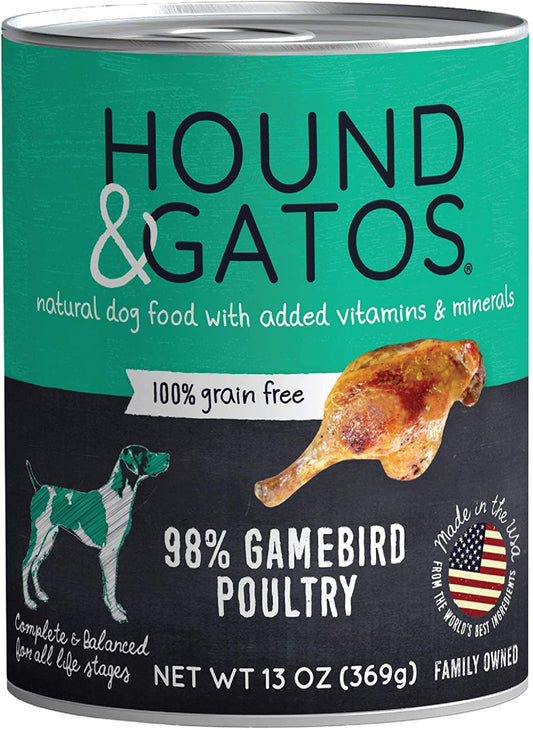 Hound And Gatos Dog Grain Free Gamebird 13oz, (Case Of 12)