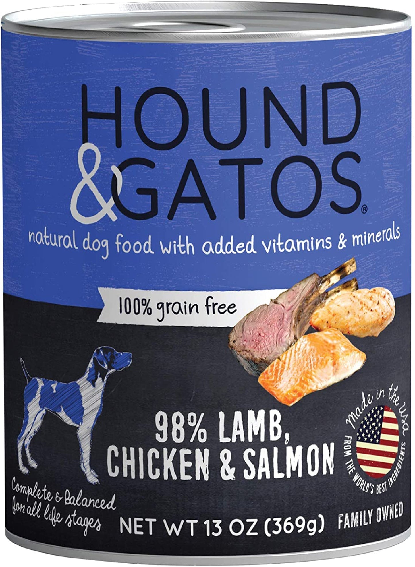 Hound And Gatos Dog Grain Free Lamb Chicken And Salmon 13oz, (Sold In Quantity Of: 12)