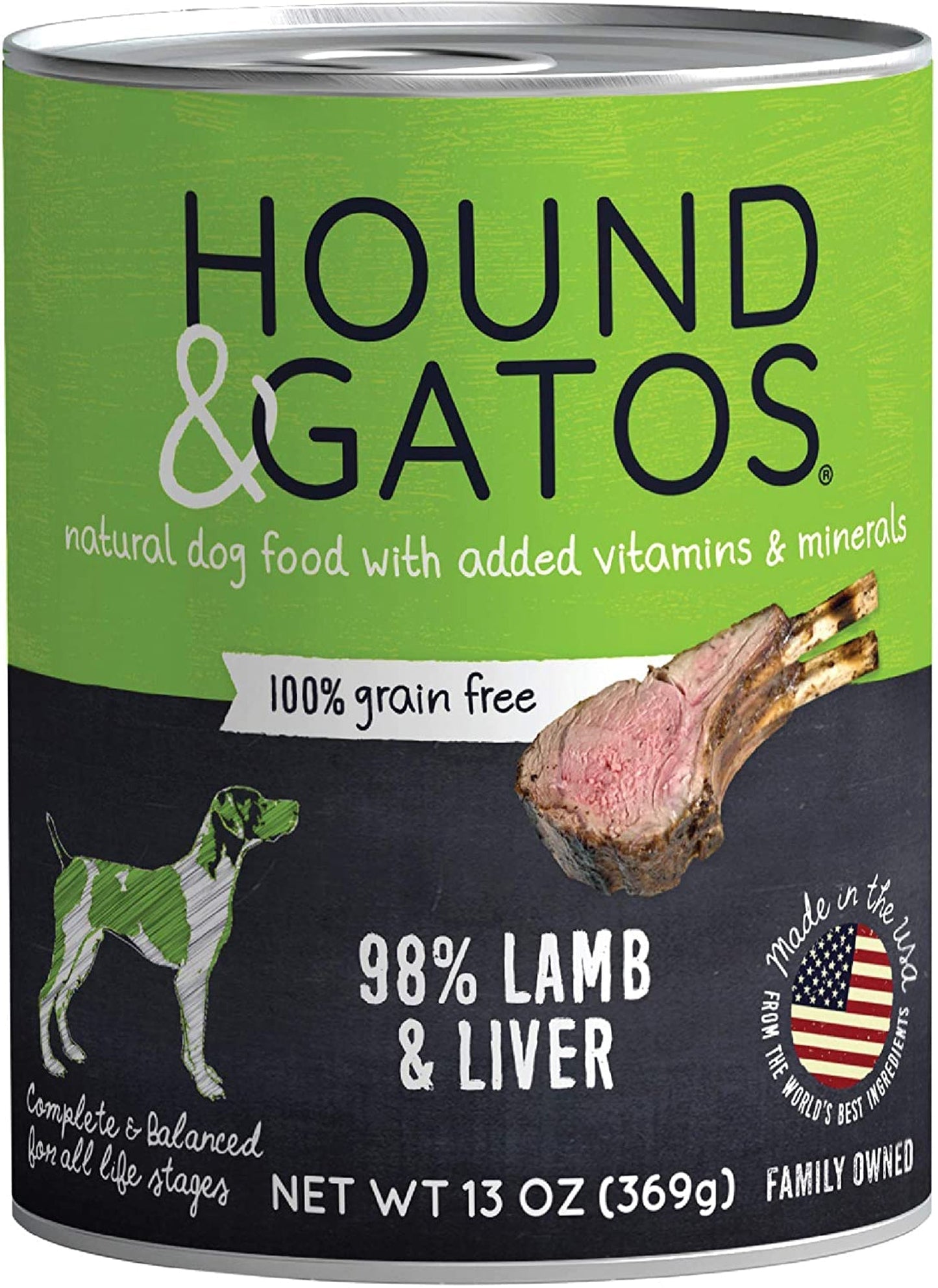 Hound And Gatos Dog Grain Free Lamb Lamb Liver 13oz, (Case Of 12)