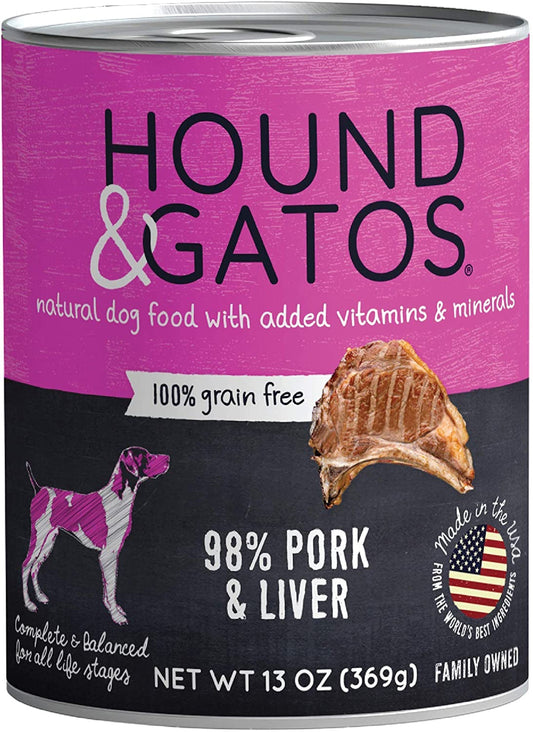 Hound And Gatos Dog Grain Free Pork And Liver 13oz, (Case Of 12)