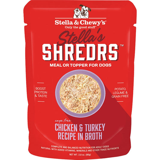 Stella and Chewys Dog Shredrs Chicken and Turkey 2,8Oz,(Case Of 24)