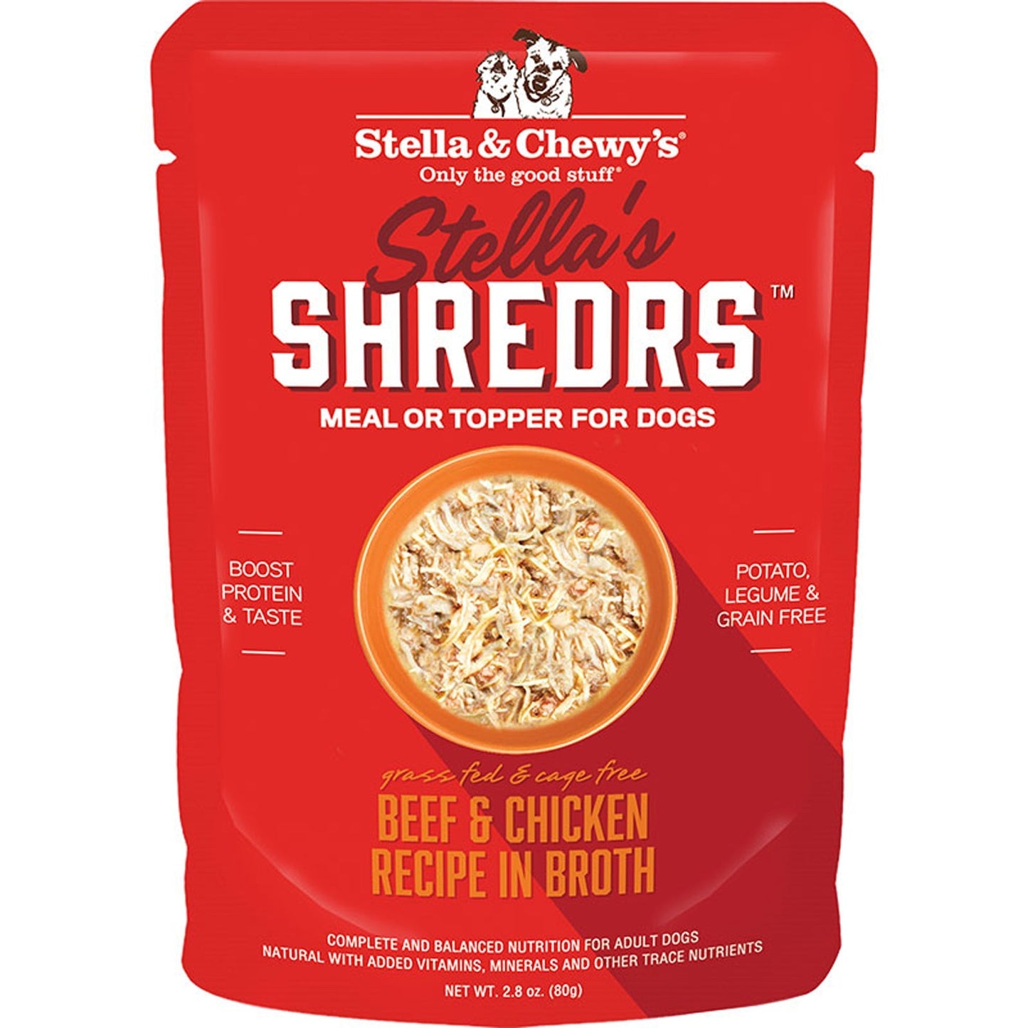 Stella And Chewys Dog Shredrs Beef And Chicken 2,8oz, (Case Of 24)