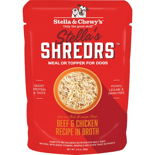 Stella And Chewys Dog Shredrs Beef And Chicken 2,8oz, (Case Of 24)