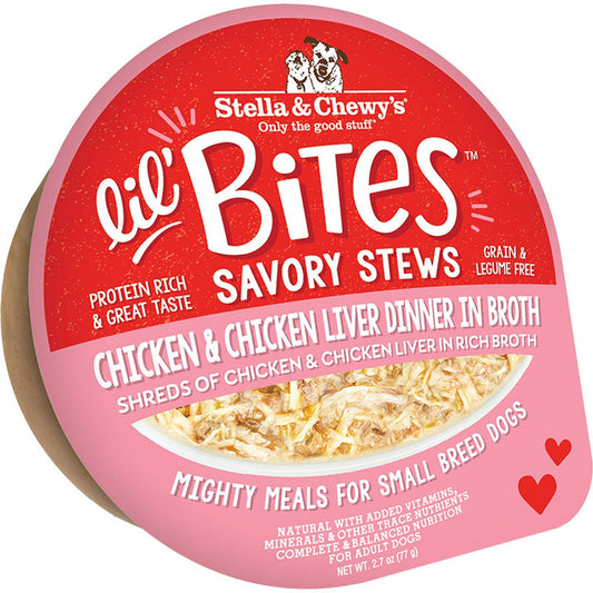 Stella and Chewys Dog Lil Bites Savory Stew Chicken and Liver 2,7Oz, (Case Of 12)