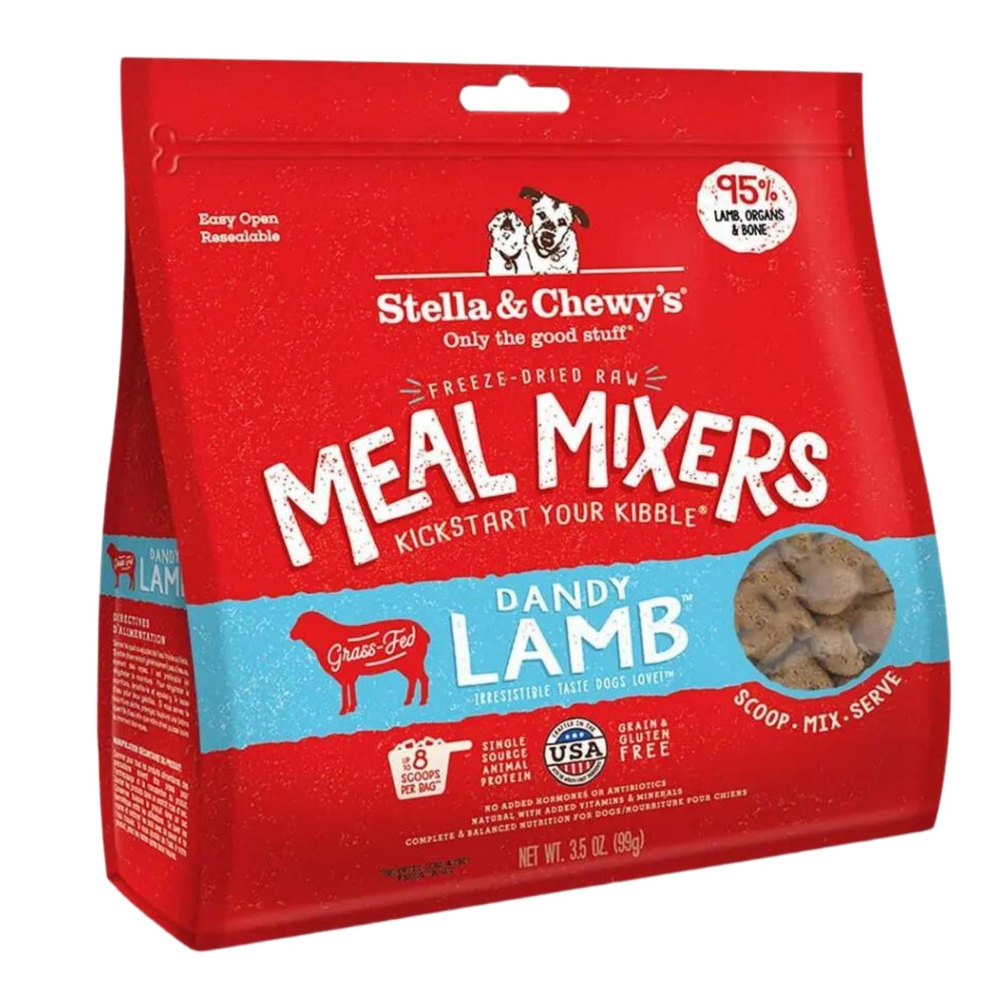 Stella & Chewys Dog Freeze-Dried Tantalizing Lamb Meal Mixers 35oz,
