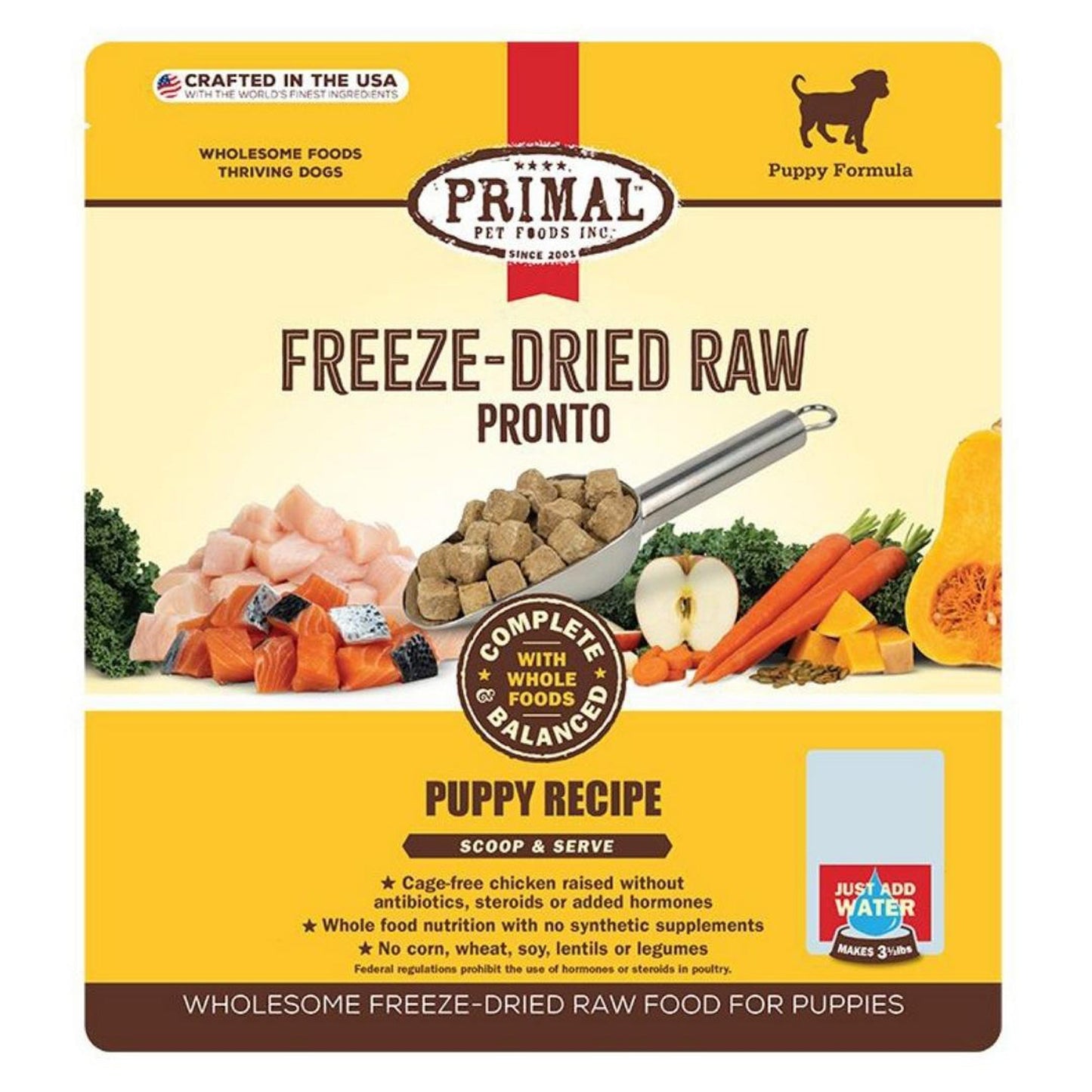 Primal Dog Freeze-Dried Pronto Puppy Chicken Salmon 25oz,