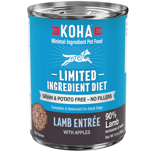 Koha Dog Limited Ingredient Grain Free 90% Lamb 13oz,(Case Of 12)