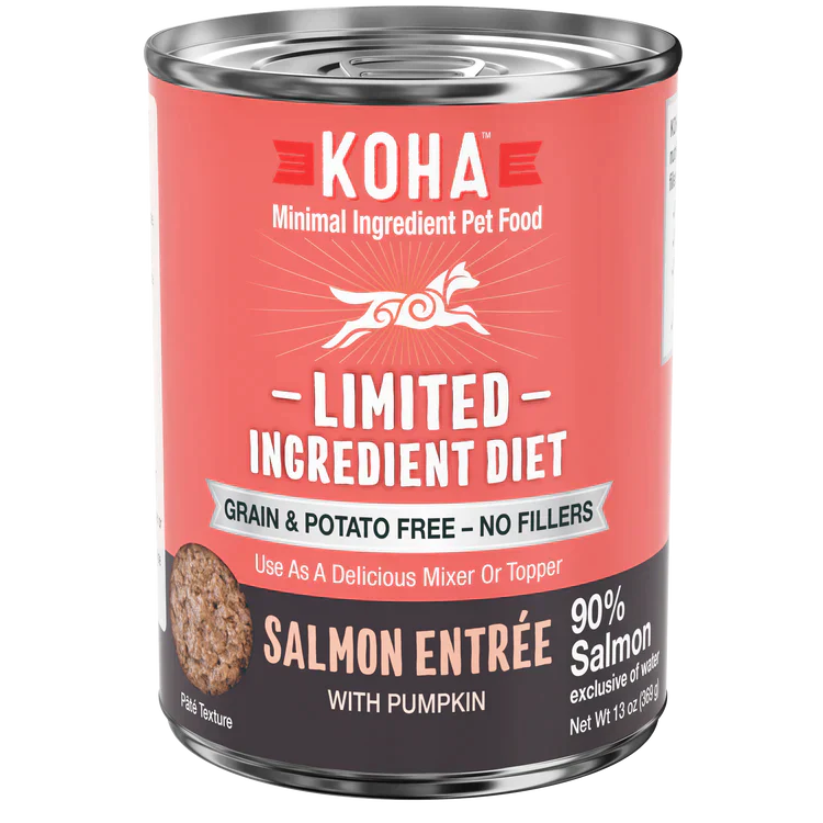 Koha Dog Limited Ingredient Grain Free 90% Salmon 13oz, (Case Of 12)