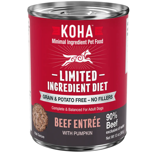 Koha Dog Limited Ingredient Grain Free 90% Beef 13oz,(Case Of 12)